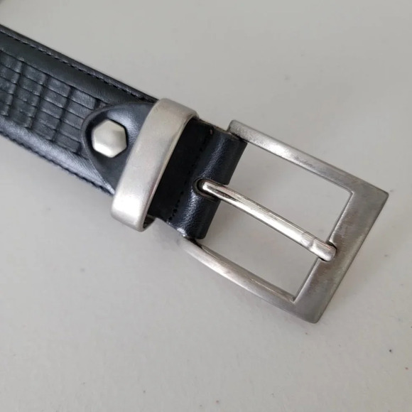 Genuine Italian Leather Belt Black Men 32 - Picture 5 of 12